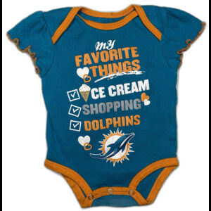 Miami Dolphins Baby Girl's Bodysuit 0/3M Newborn Cotton Florida NFL Team Apparel